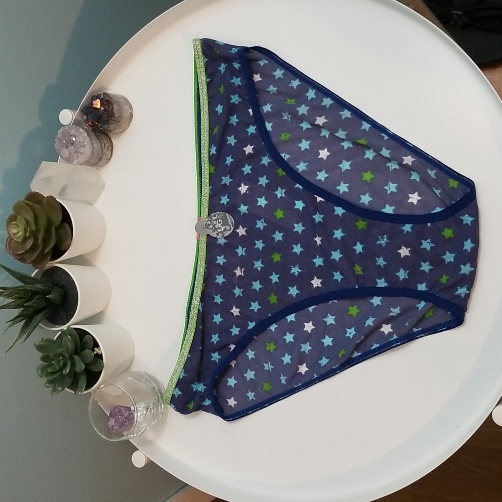 La senza blue and green panty with stars large NWT
